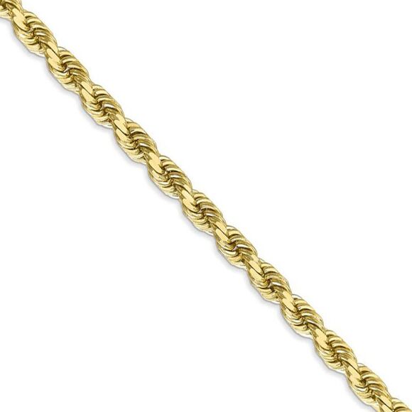 Men's 5mm, 10k Yellow Gold Diamond Cut Solid Rope Chain Necklace, 28in - Picture 1 of 8